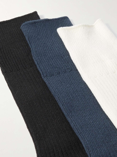 ANONYMOUSISM Three-Pack Ribbed-Knit Socks outlook