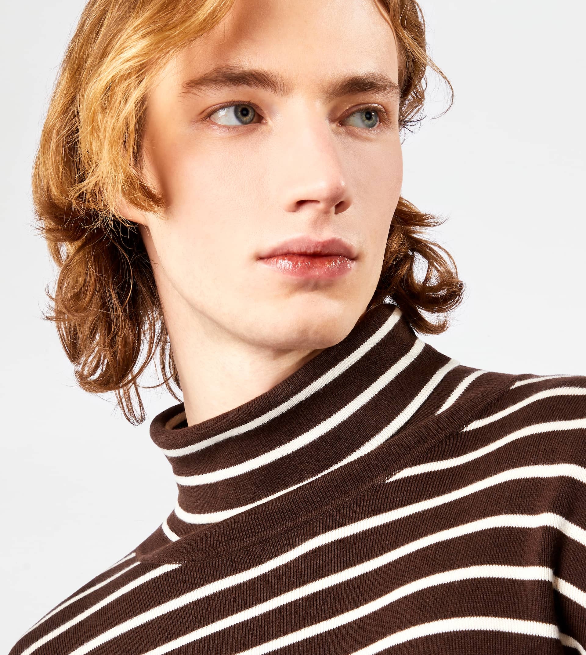 STRIPED TURTLENECK JUMPER - WHITE, BLACK - 2