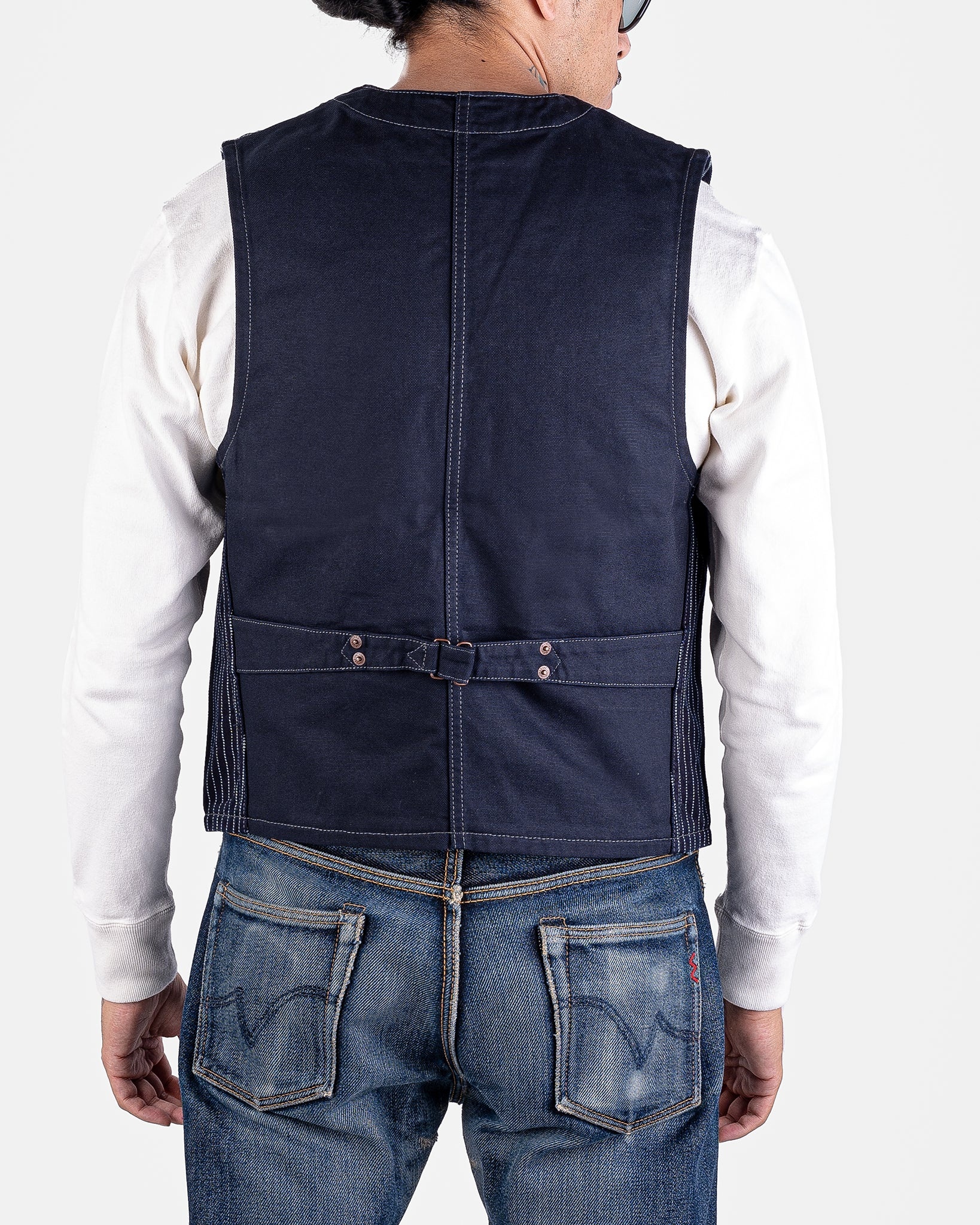 IHV-02-IND 12oz Wabash/Duck Work Vest - Indigo/Navy - 3