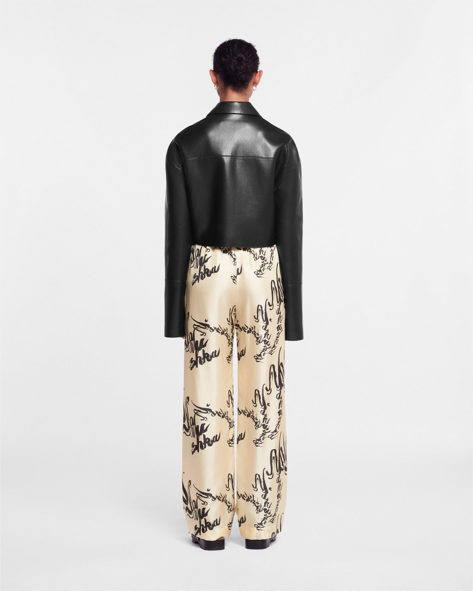 Printed Silk-Twill Pants - 4