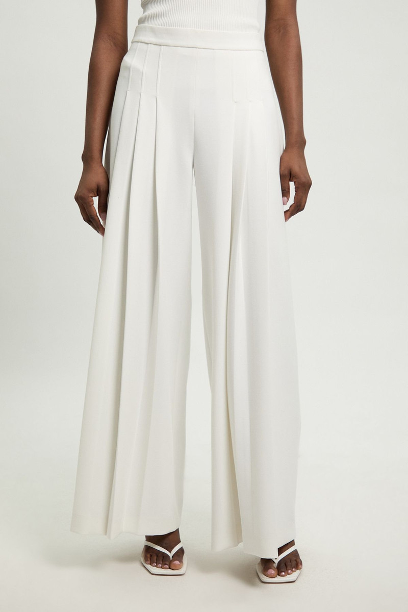 KAREN MILLEN Petite Tailored Structured Crepe Pleated Wide Leg Trousers outlook