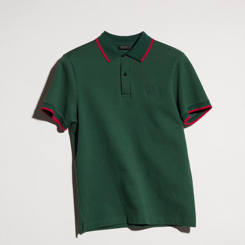 Cotton piquet polo shirt with embroidery - 1