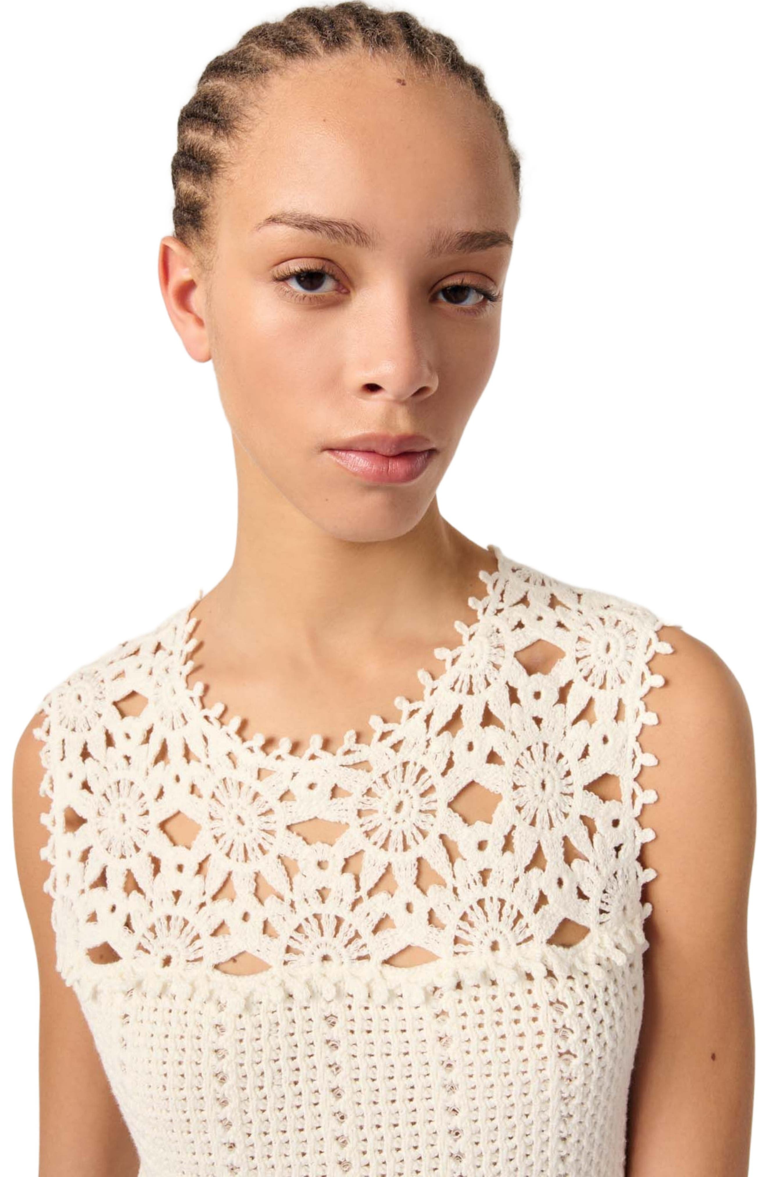 maje Mini crochet dress in White at Nordstrom - 9
