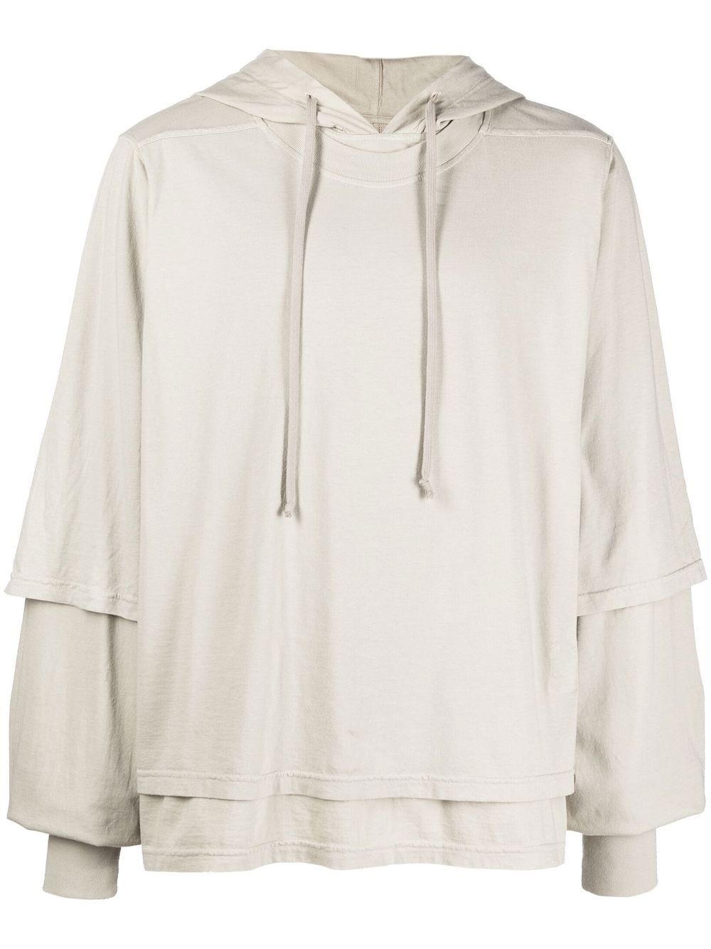 layered long-sleeve hoodie - 1