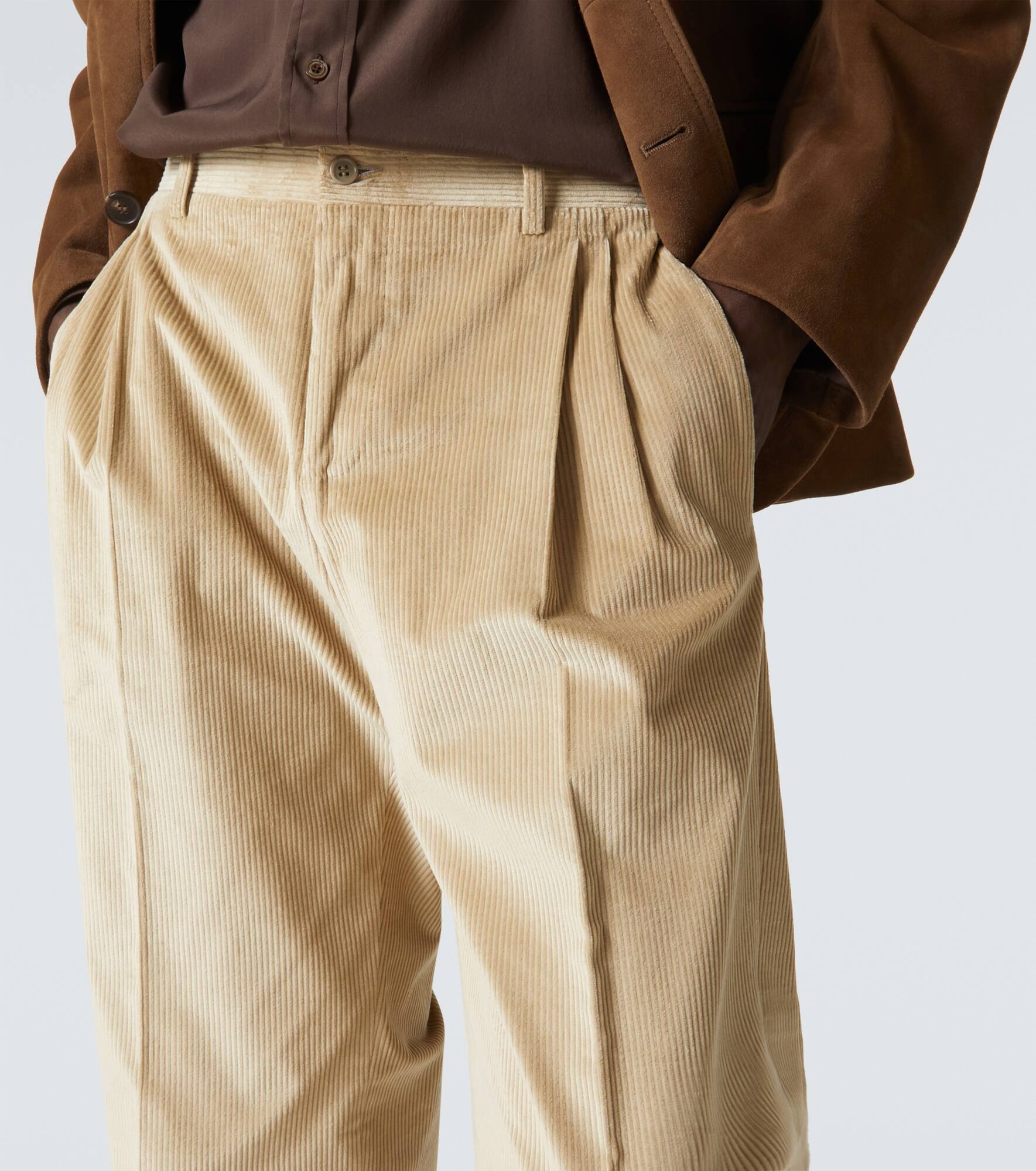 Cotton corduroy straight pants - 5
