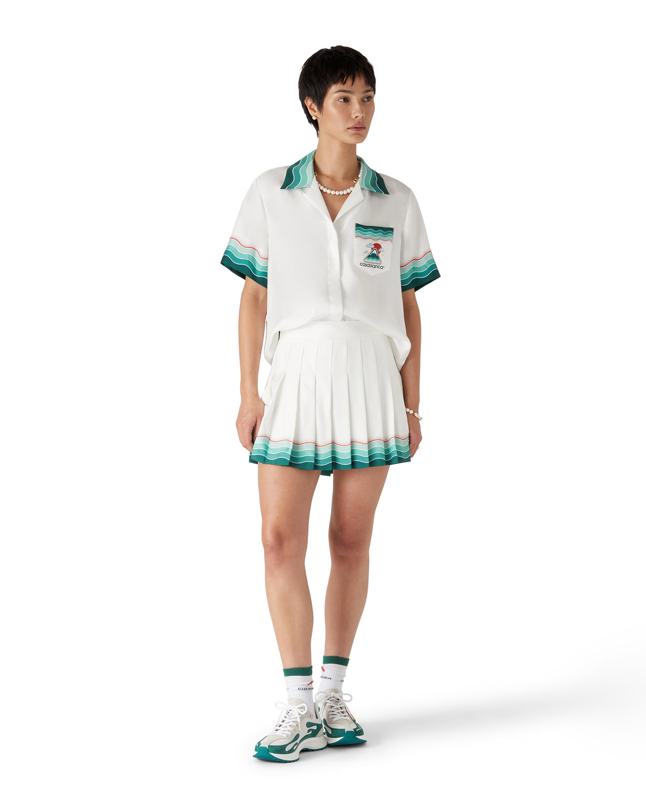Tennis Pleated Silk Pleated Mini Skirt - 2