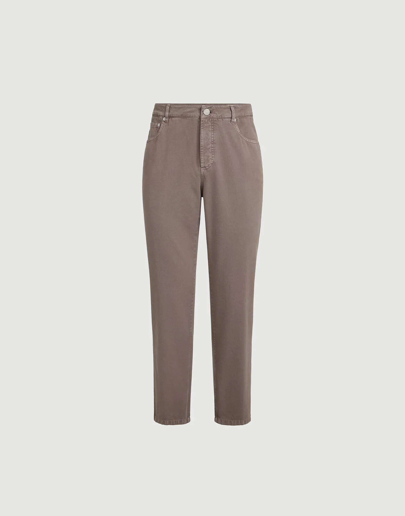 Garment-dyed five-pocket trousers in twisted cotton gabardine - 1