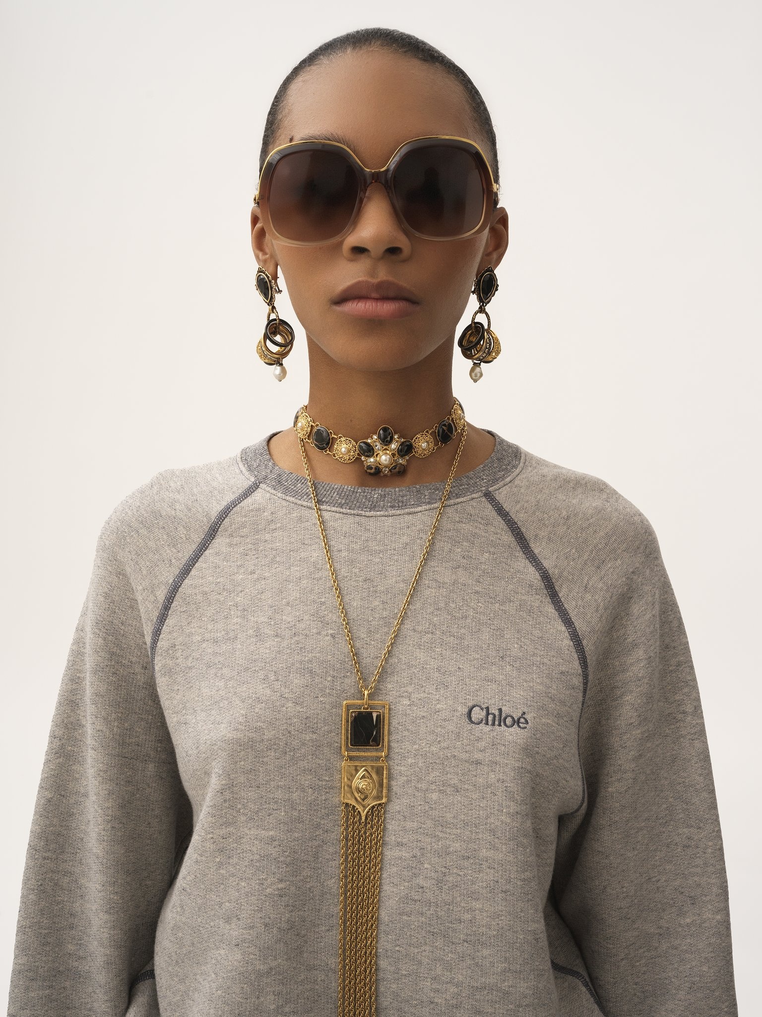 LOGO SWEATER IN COTTON FLEECE MIX - 6
