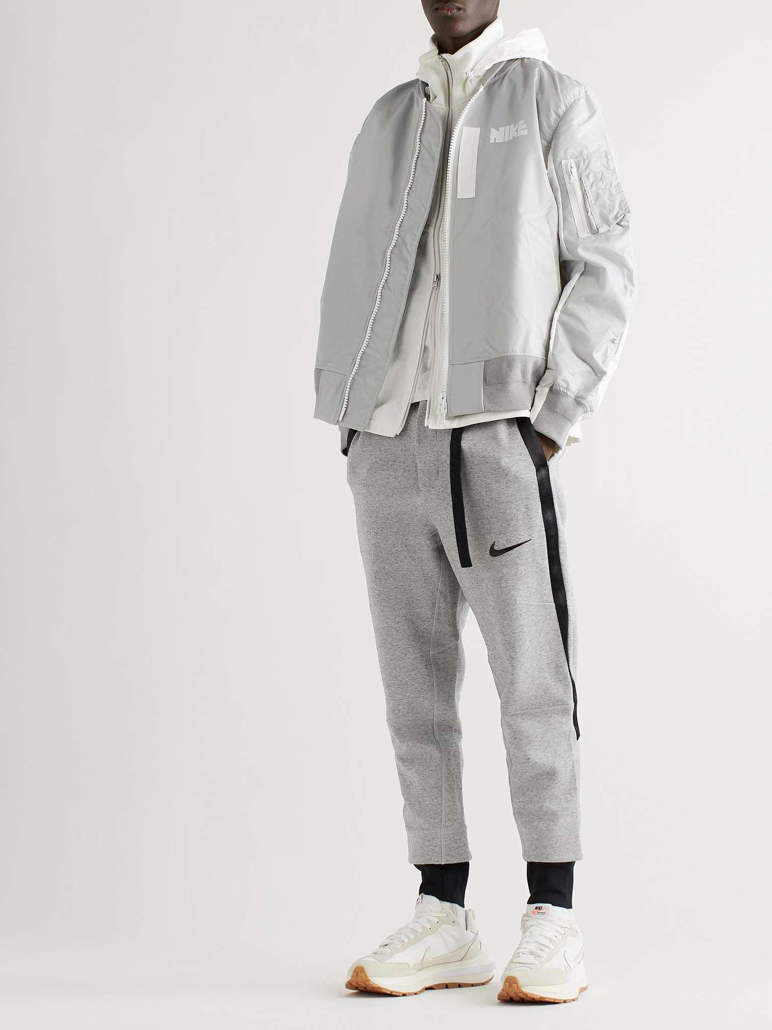 + Sacai Tapered Shell-Trimmed Cotton-Blend Jersey Sweatpants - 2