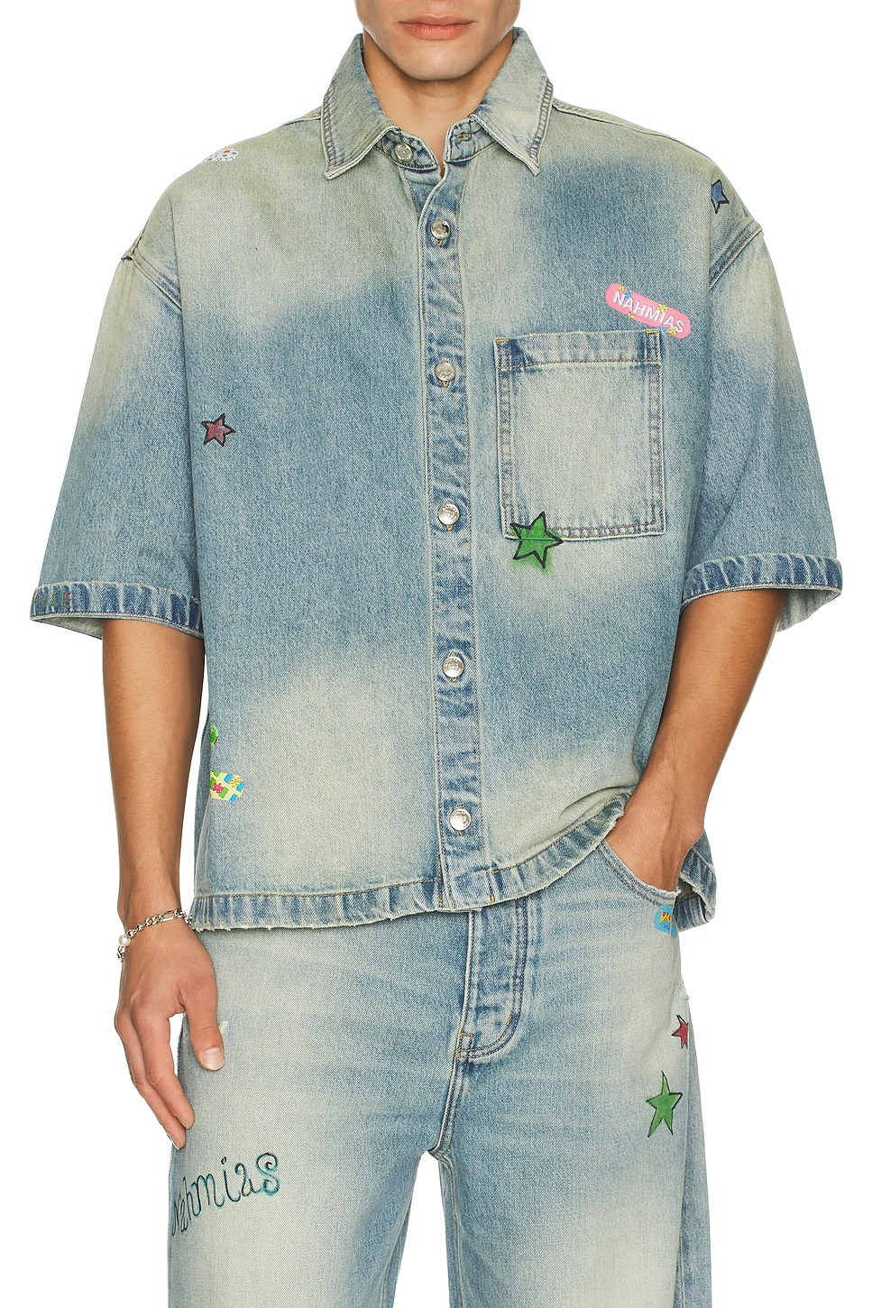 Denim Bandaid Short Sleeve Shirt - 3