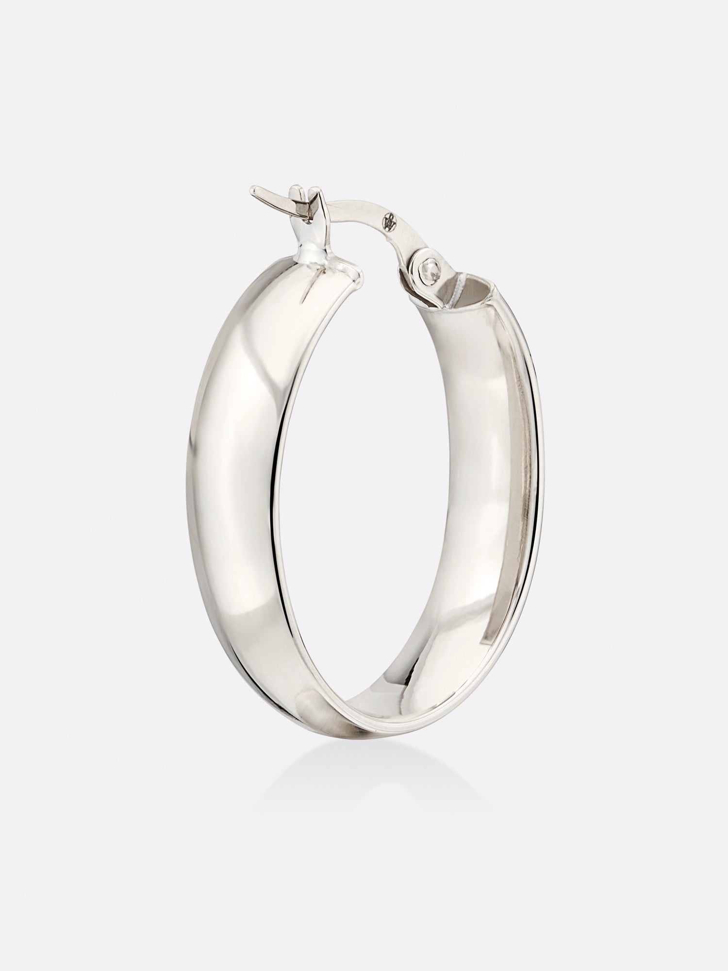 Icons White Gold Oval Hoop Earrings - 4