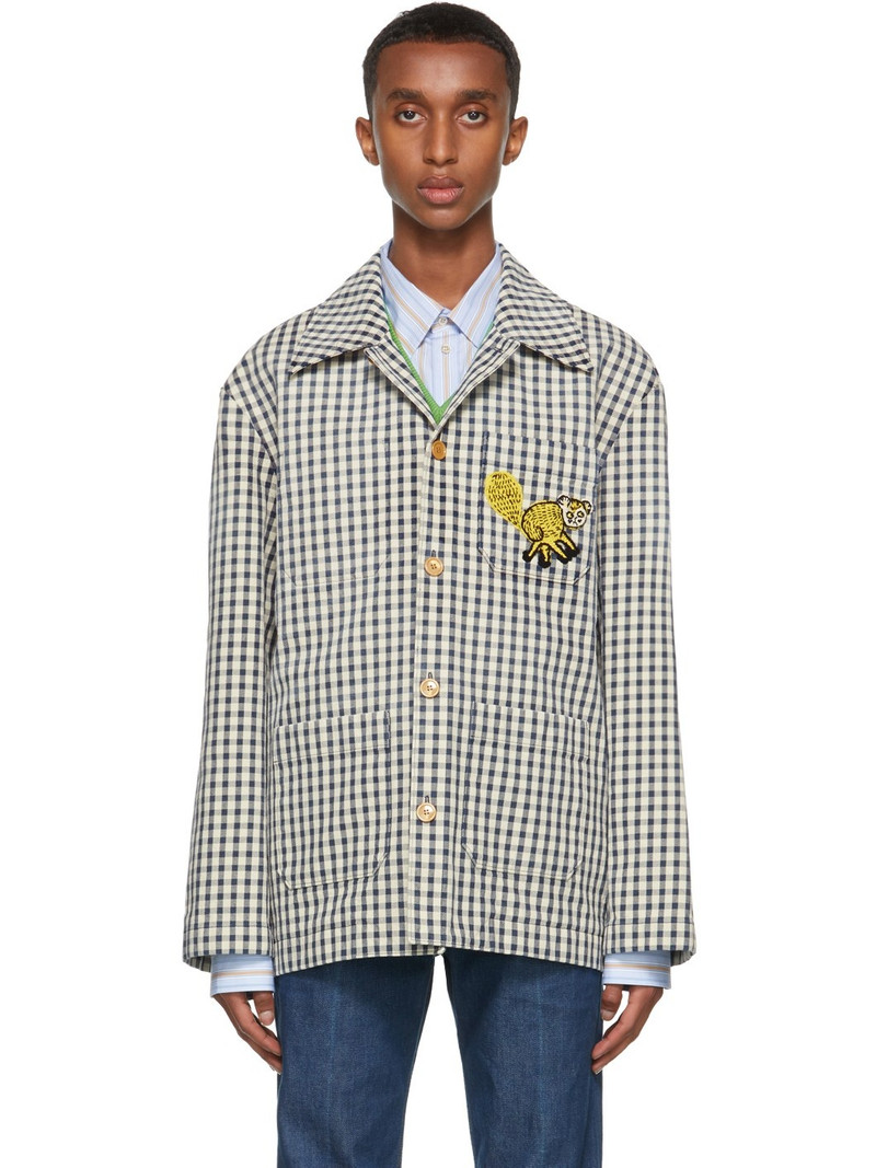 Navy & White Freya Hartas Edition Gingham Jacket - 1