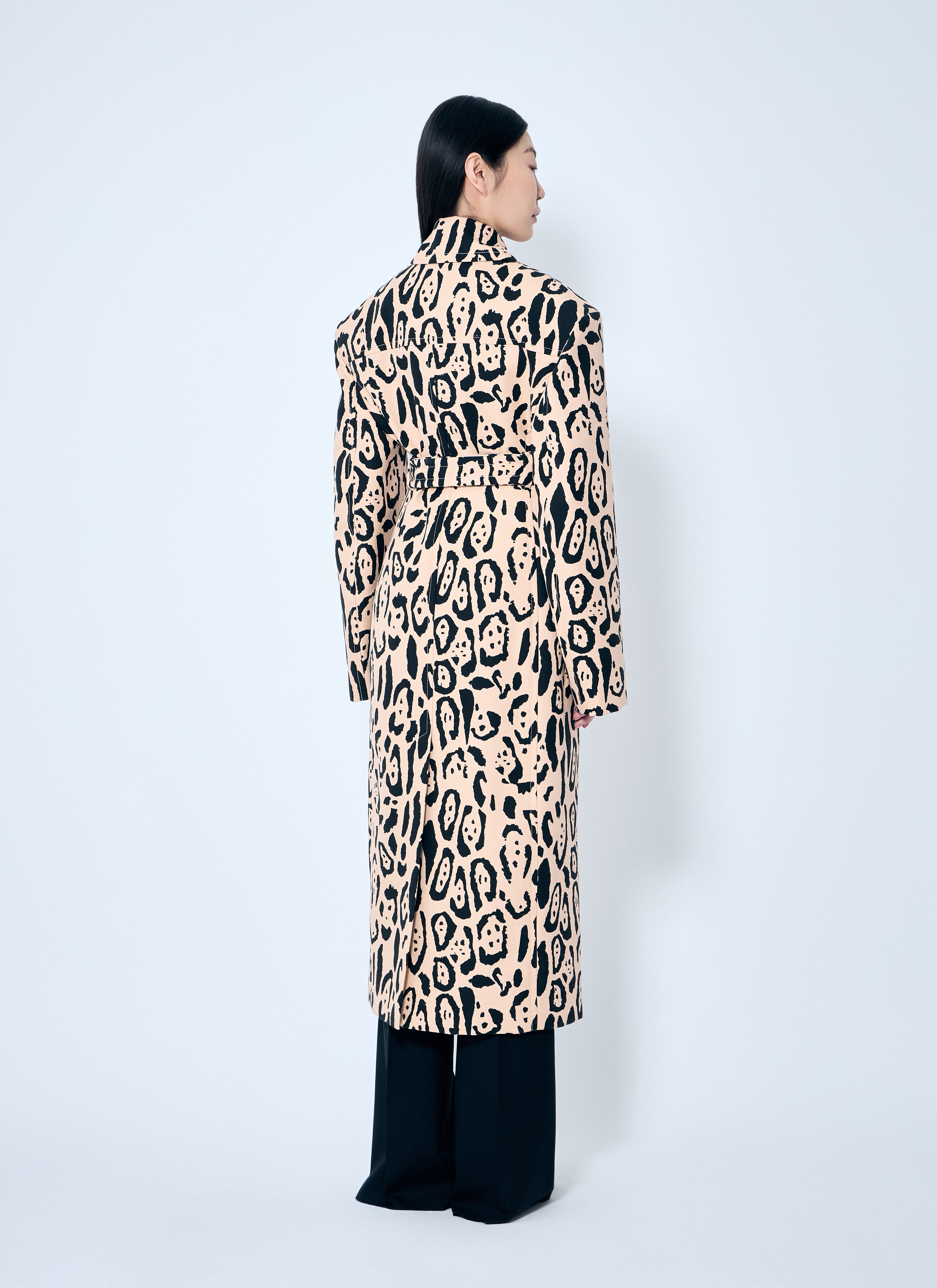 Animal-Print Trench Coat - 4