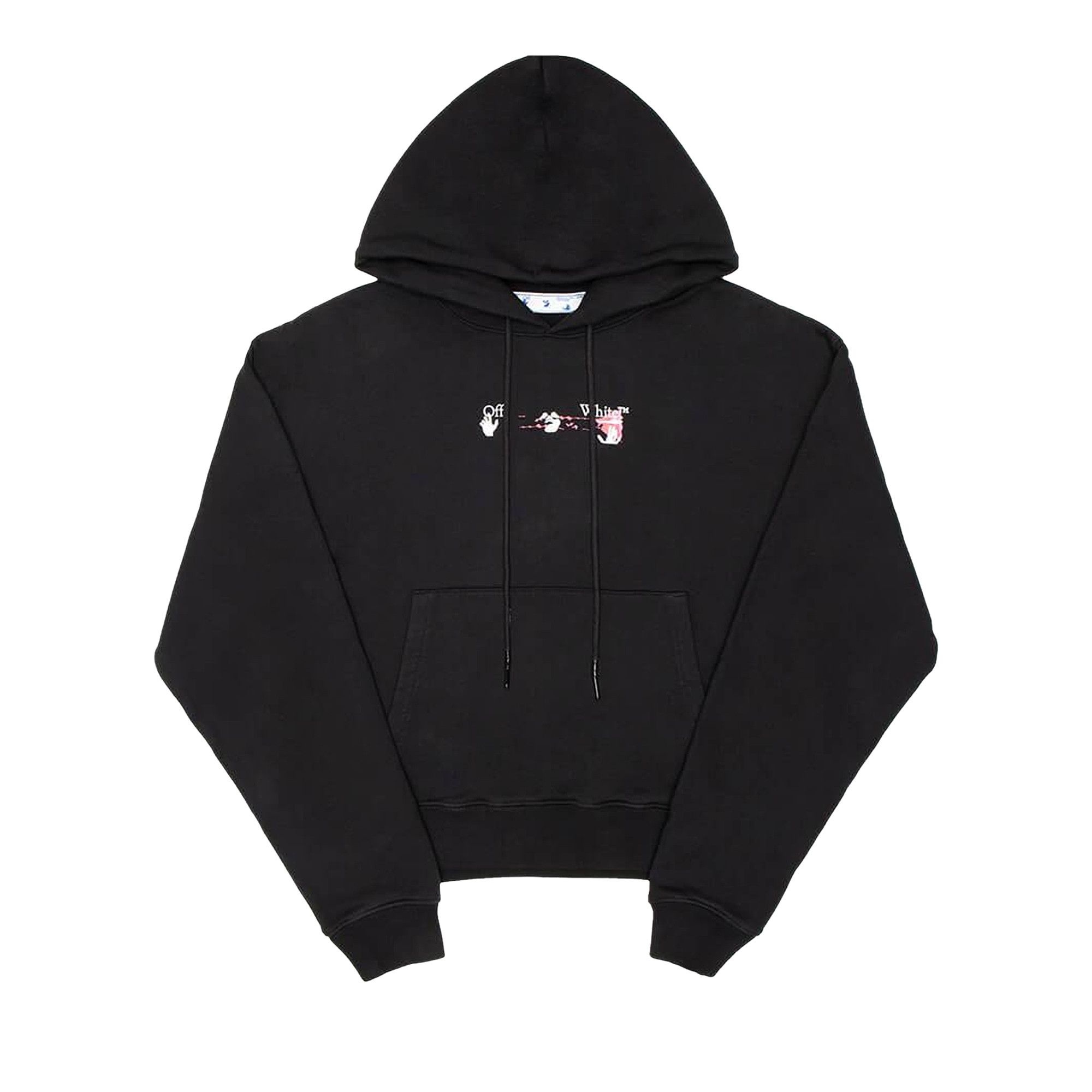 Off-White Acrylic Arrow Over Hoodie 'Black/Fuchsia' - 1