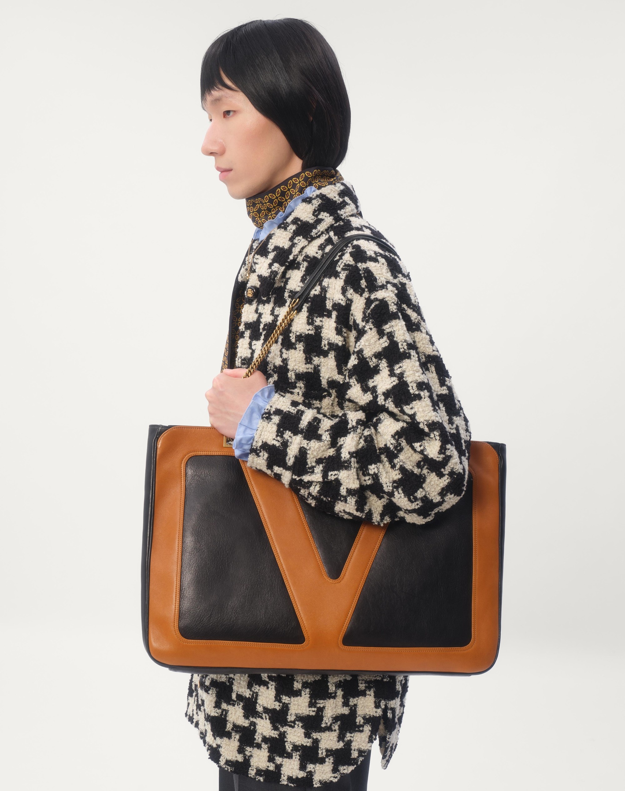 WOOL SHIRT JACKET WITH PIED DE COQUE PATTERN - 3