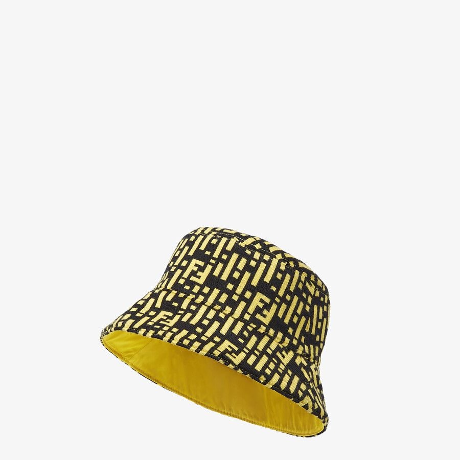 Yellow nylon bucket hat - 1