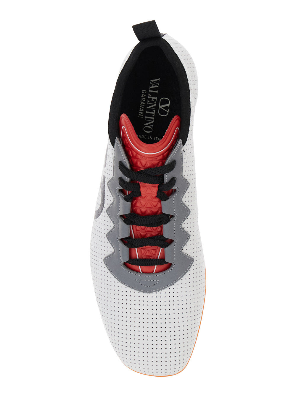 Valentino Garavani Men White Sneakers With Asymmetric Toe And Vlogo Detail On The Side In Tech Fabri - 4