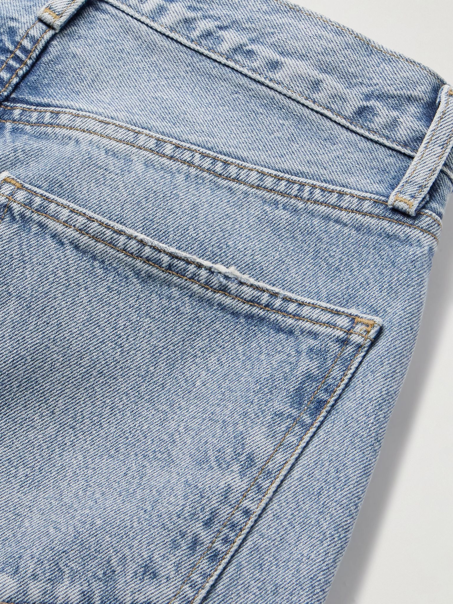 90's Pinch Waist Long frayed high-rise straight-leg jeans Light denim - 5
