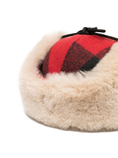 FILSON checked shearling-trim cap outlook