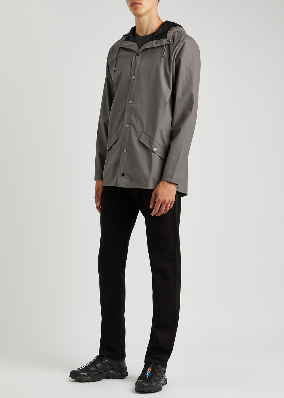 Short matte rubberised raincoat - 4
