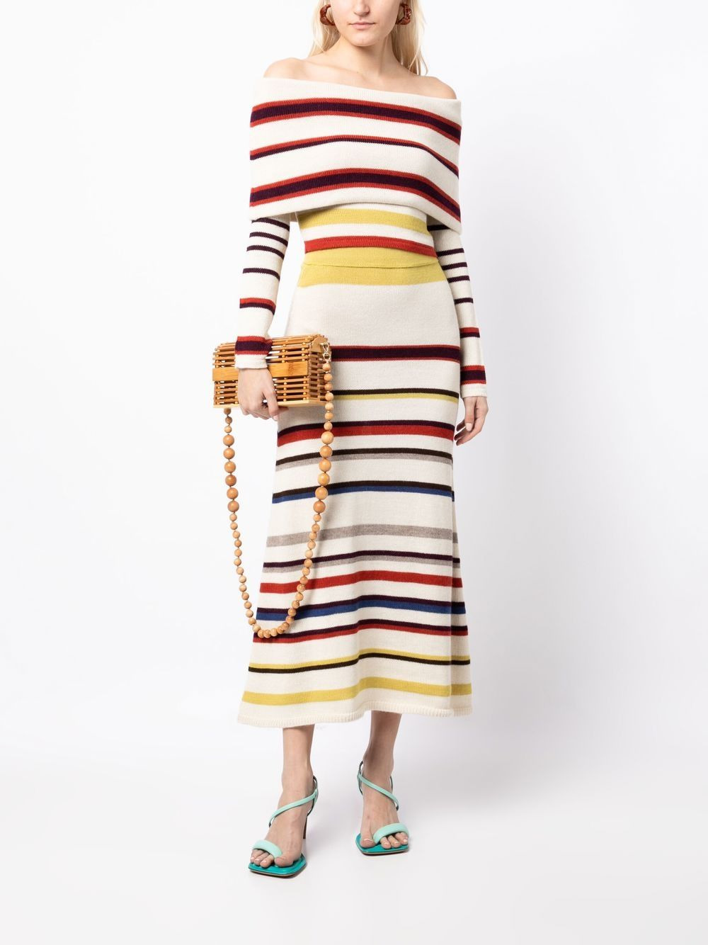 striped knit midi skirt - 2