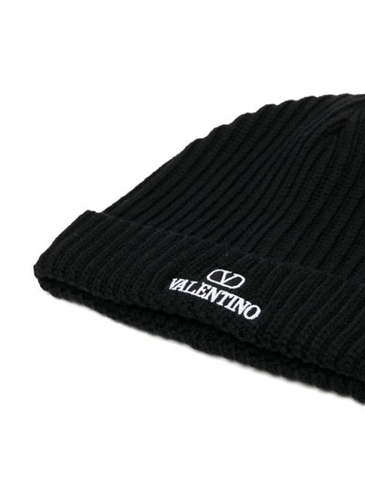Valentino VLogo-embroidered ribbed wool beanie outlook