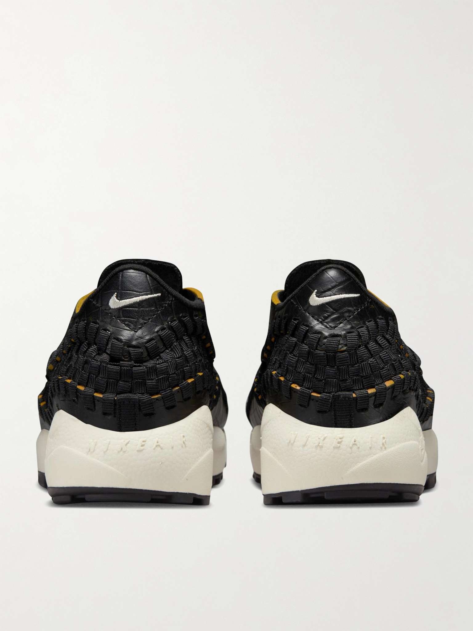 Air Footscape Stretch-Knit and Croc-Effect Leather Sneakers - 4