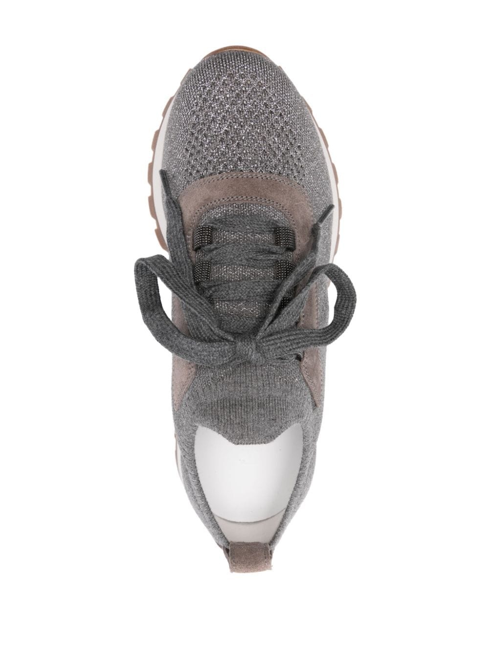 metallic knitted sneakers - 4