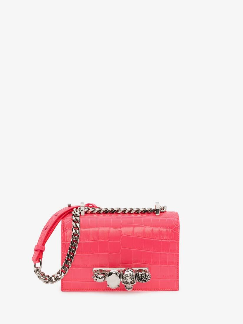 Mini Jewelled Satchel in Neon Pink - 1