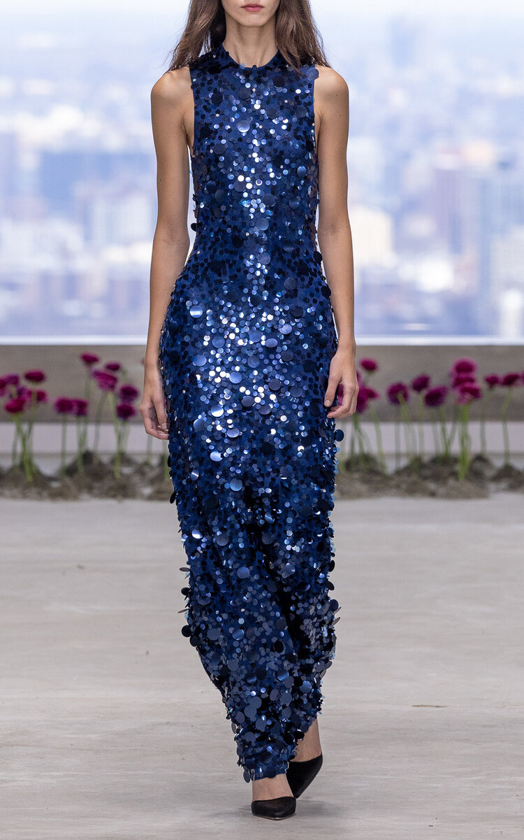 Paillette-Embellished Gown navy - 5