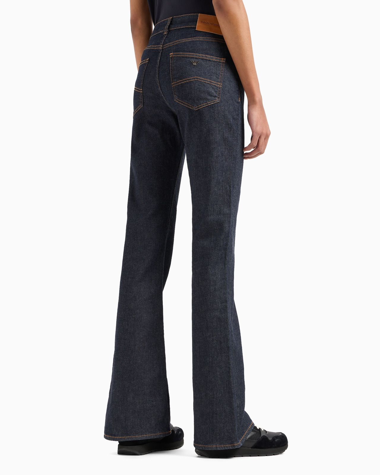 J47 Medium high-waisted, lightly worn-look, flared, stretch-denim jeans - 3