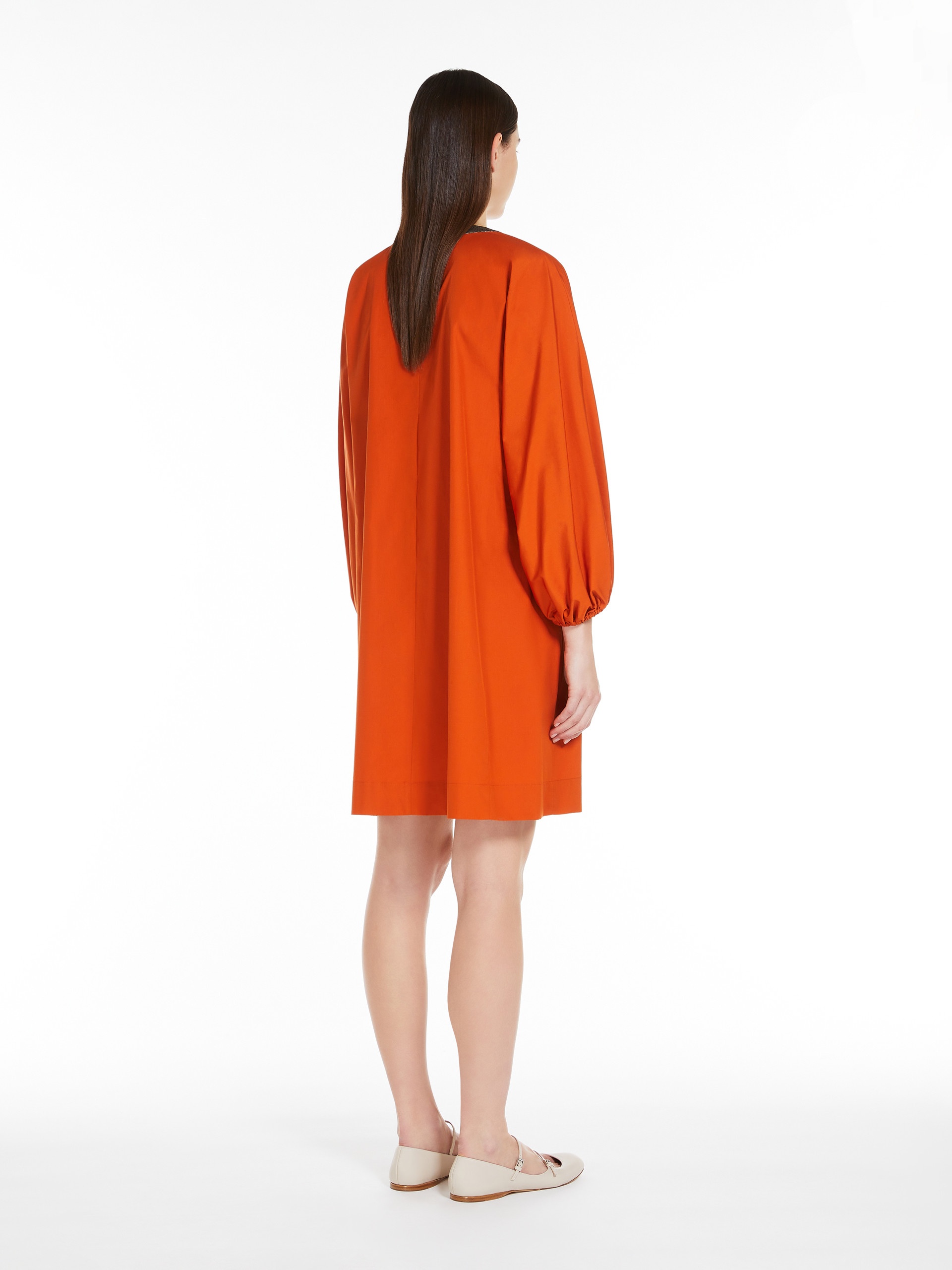 MIKI Cotton poplin V-neck dress - 4