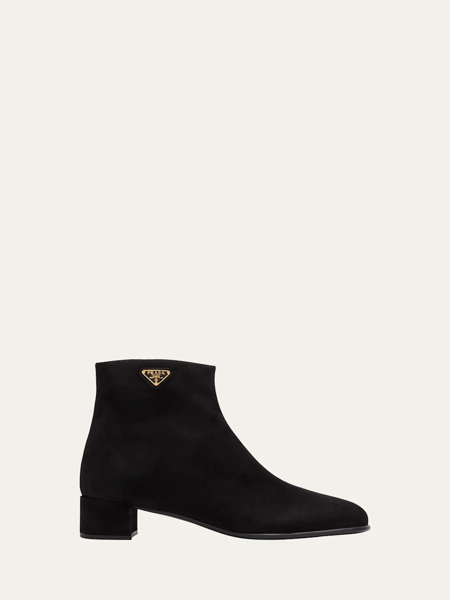 Suede Ankle Booties - 1