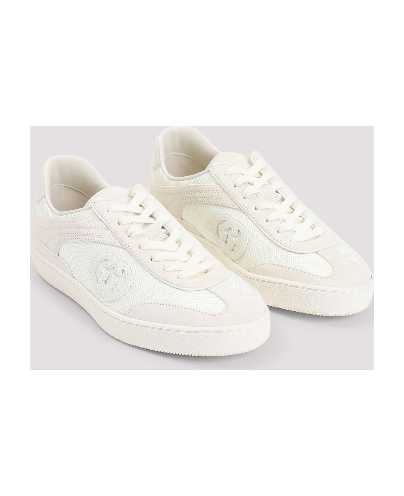 スニーカー GUCCI Ivory Fabric And Suede Sneakers GUCCI Ivory Fabric And Suede Sneakers | italist | REVERSIBLE