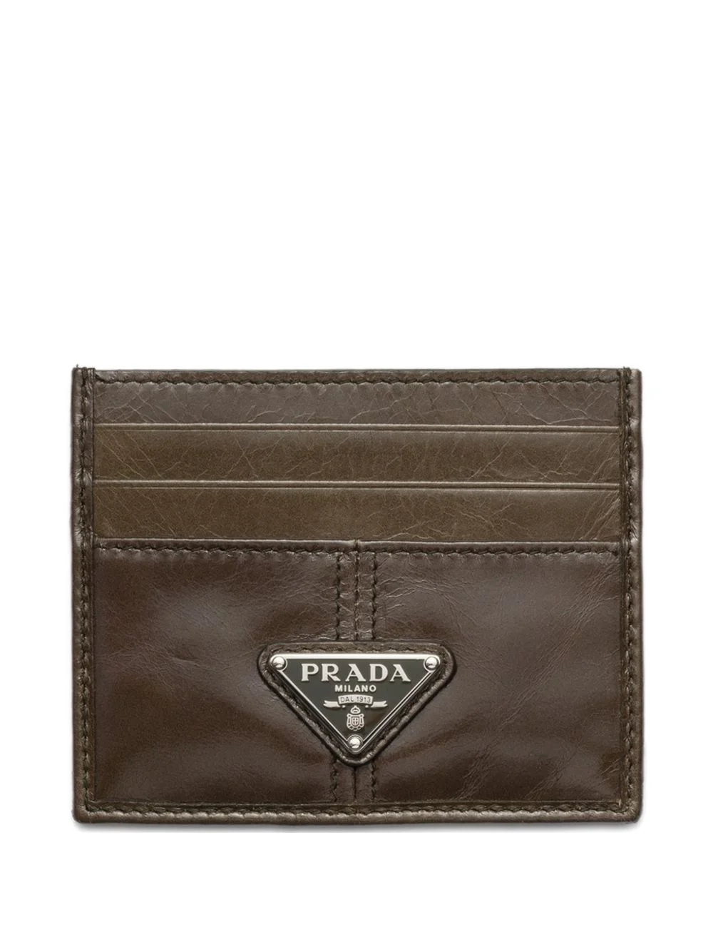 triangle-logo leather cardholder - 1