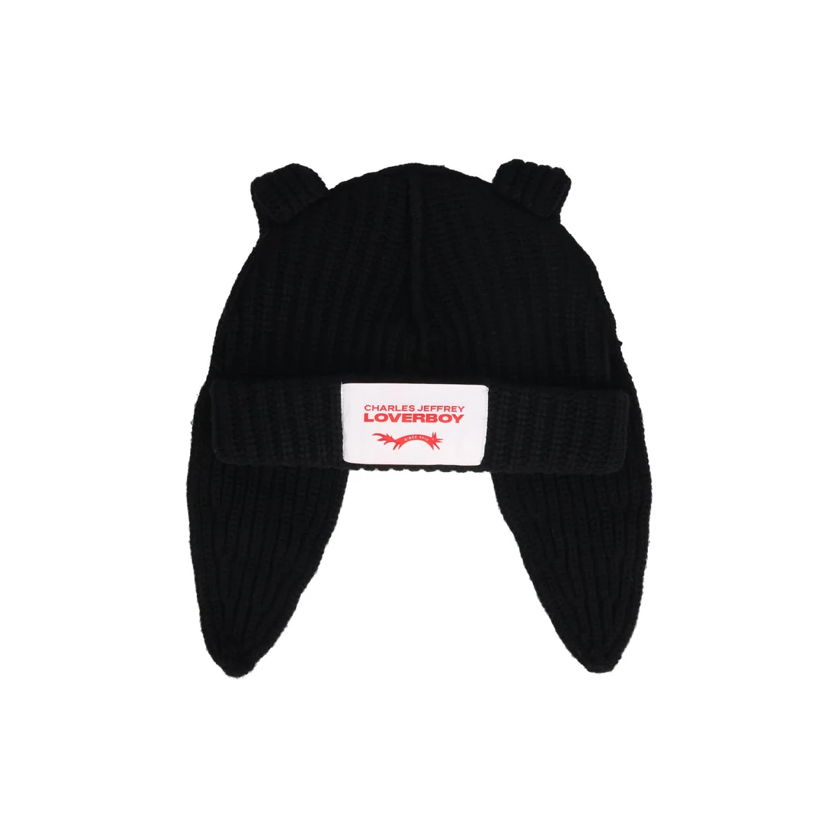 CHUNKY RABBIT BEANIE (BLACK) - 1