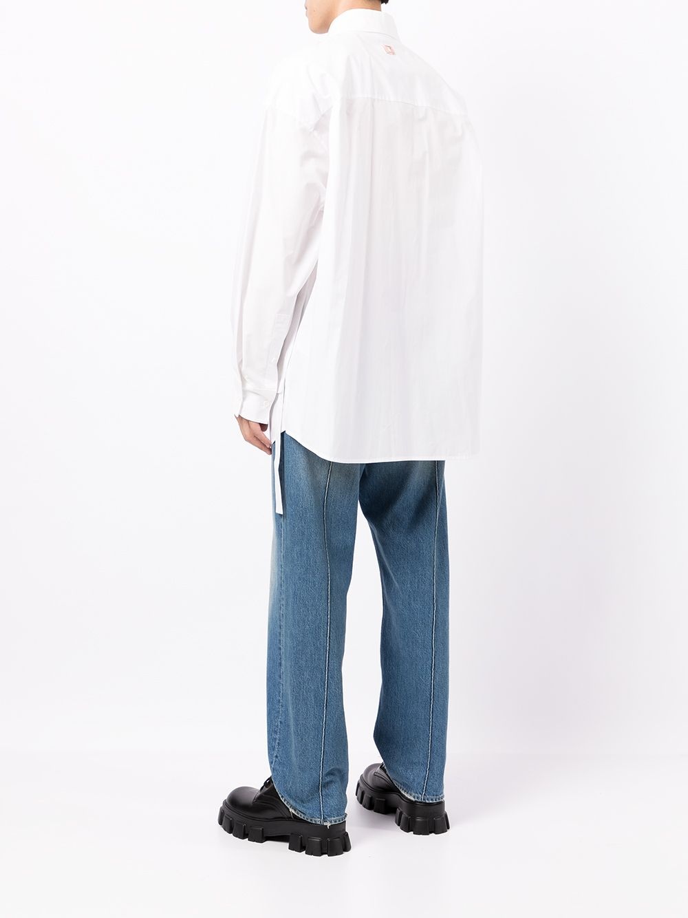 panelled longline shirt - 4