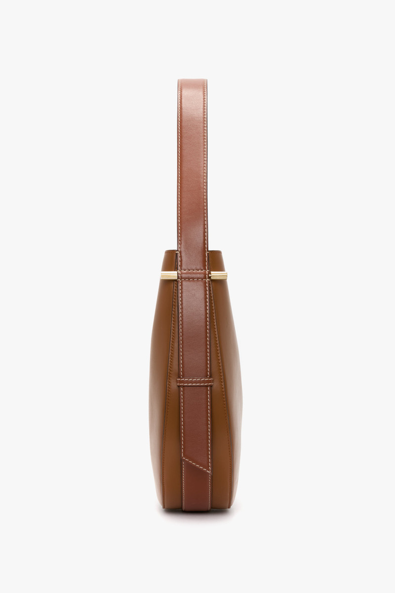 Dia Hobo Bag In Tan Smooth Leather 3