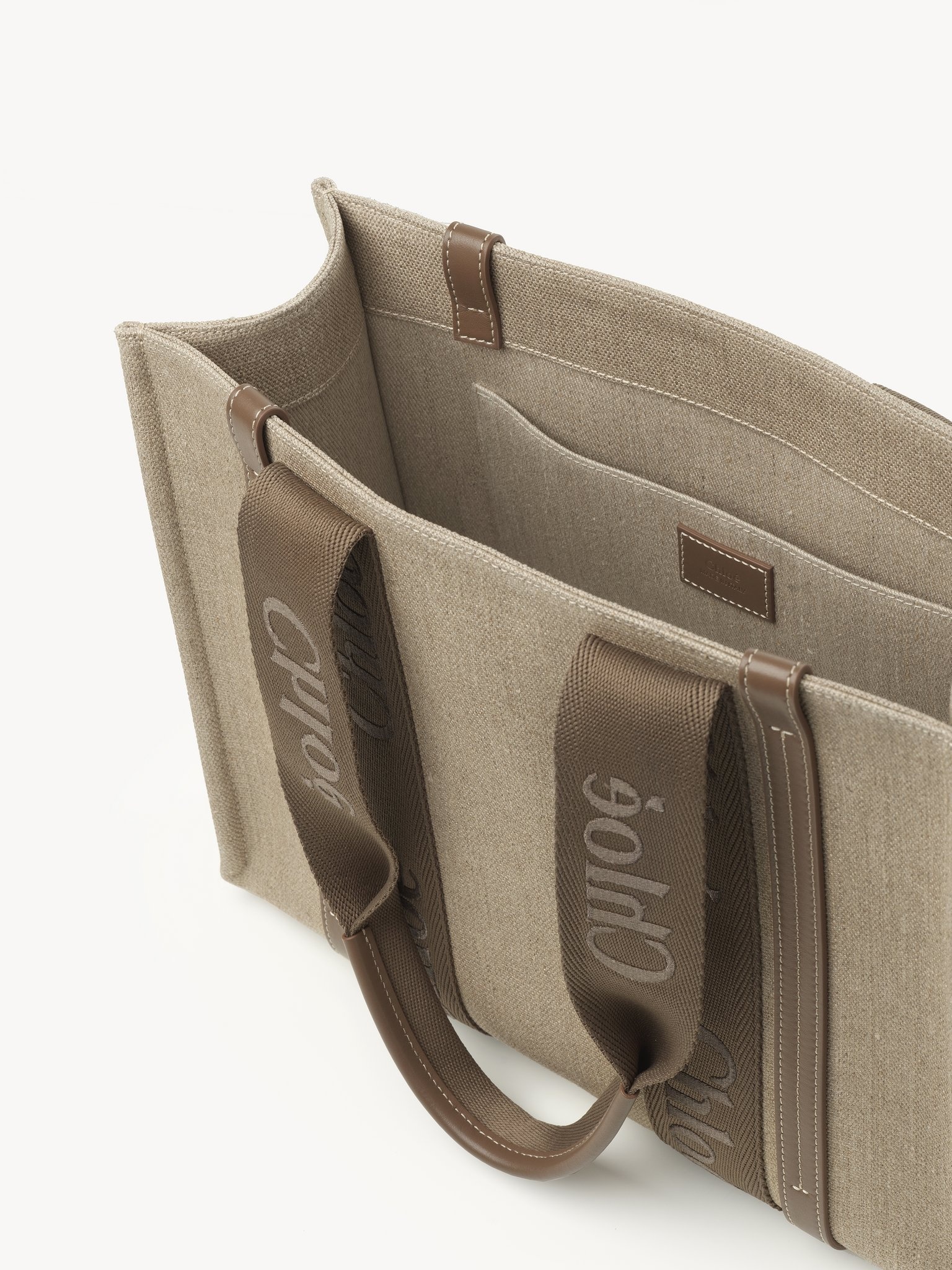 WOODY TOTE BAG IN LINEN - 5