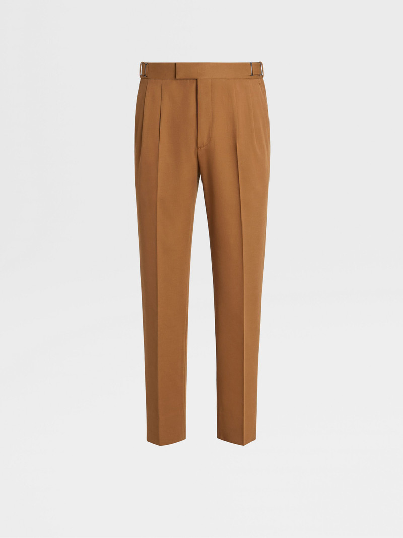 DARK FOLIAGE COTTON AND WOOL PANTS 1