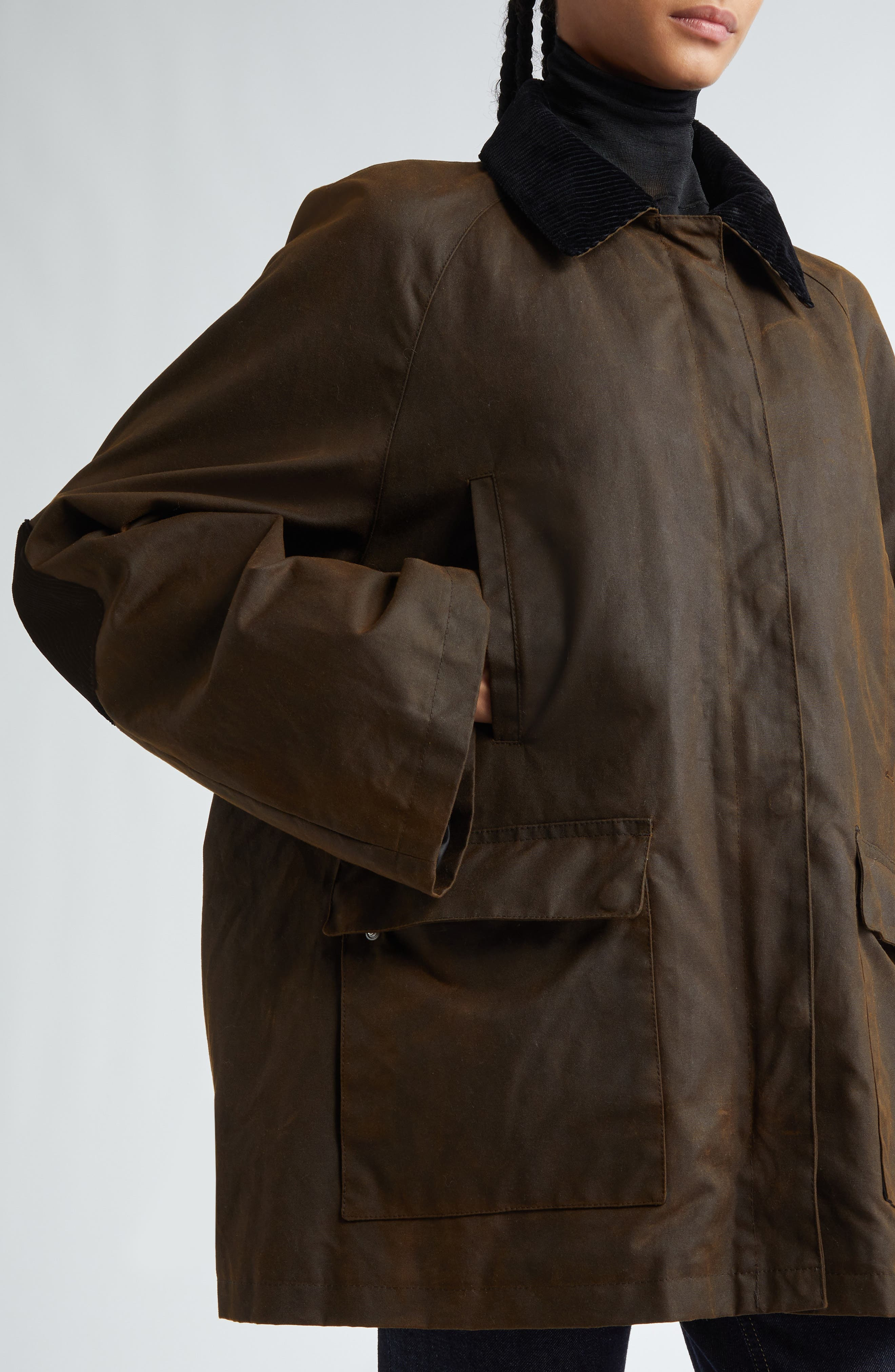 TOTEME Country Waxed Organic Cotton Jacket in Bark at Nordstrom - 5