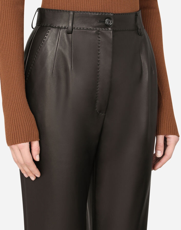 Darted plongé lambskin pants - 4