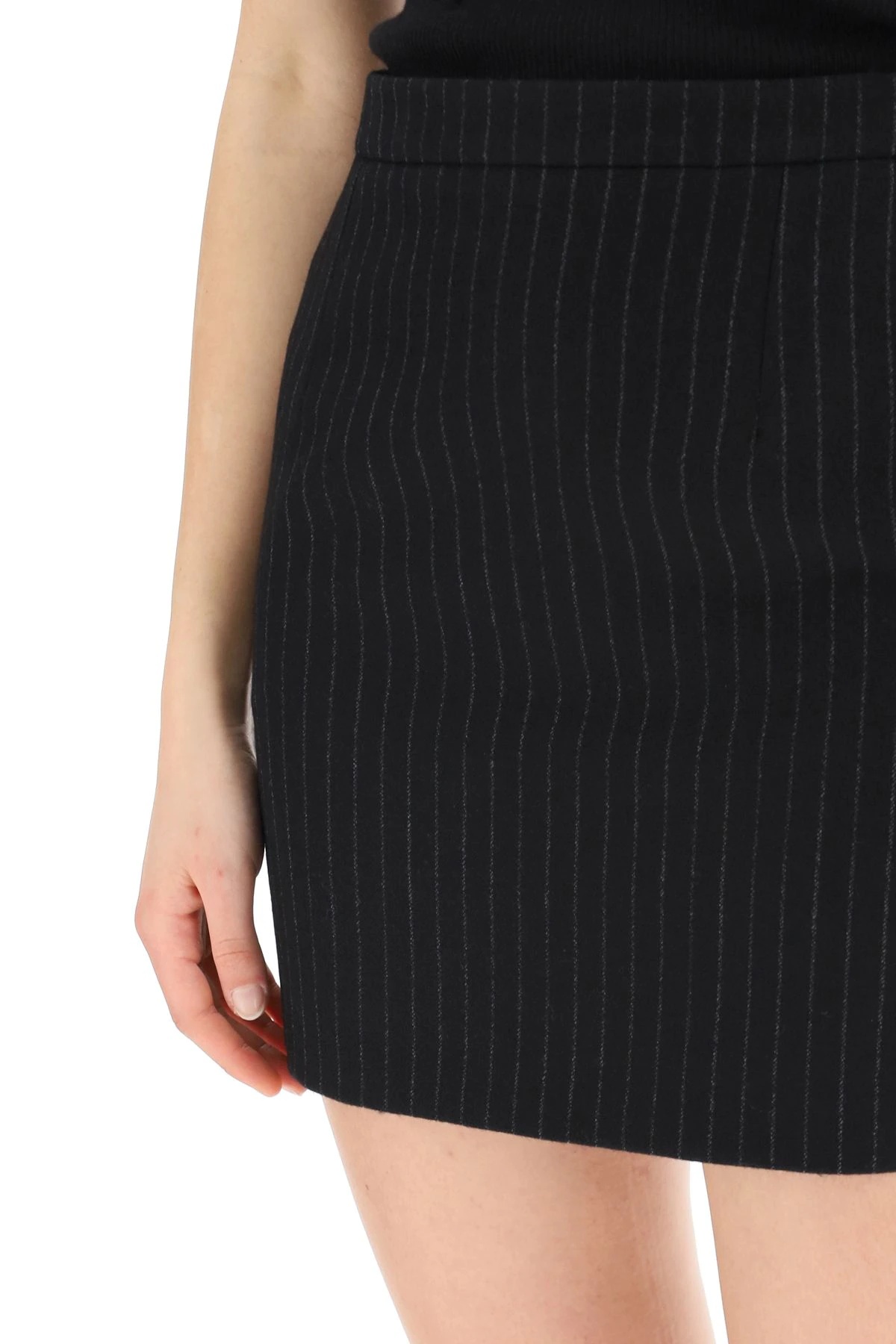 PINSTRIPE FLANNEL MINI SKIRT - 5