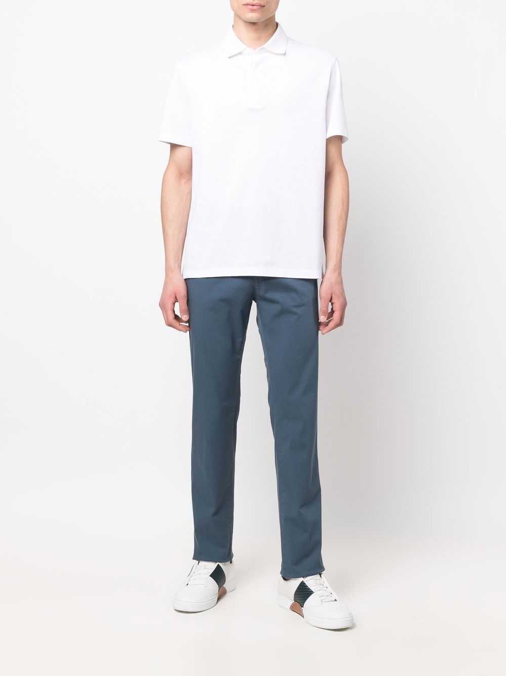 off-centre button chinos - 2