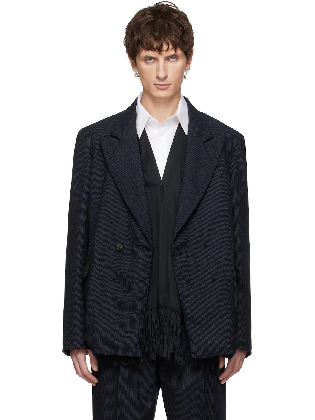 Navy Striped Blazer - 1