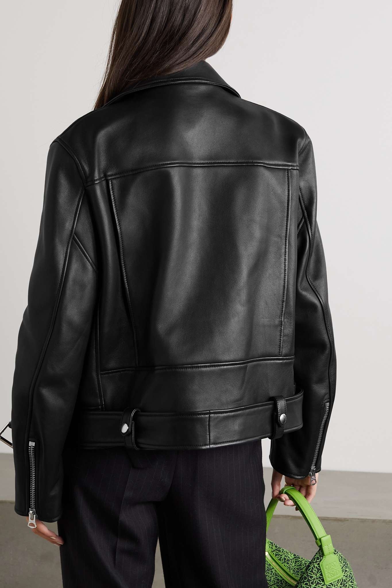 Leather biker jacket - 4