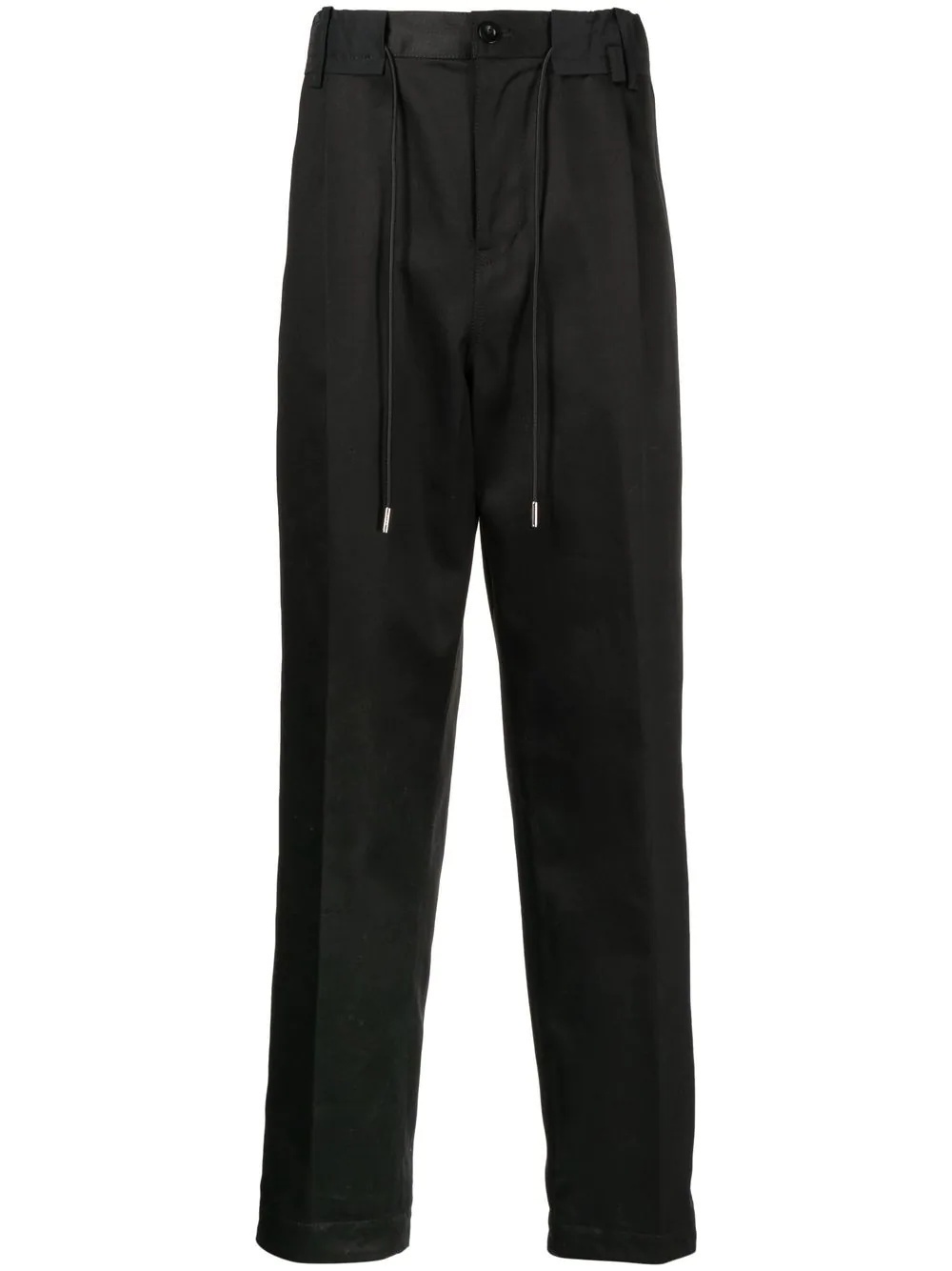 drawstring-waist straight-leg trousers - 1