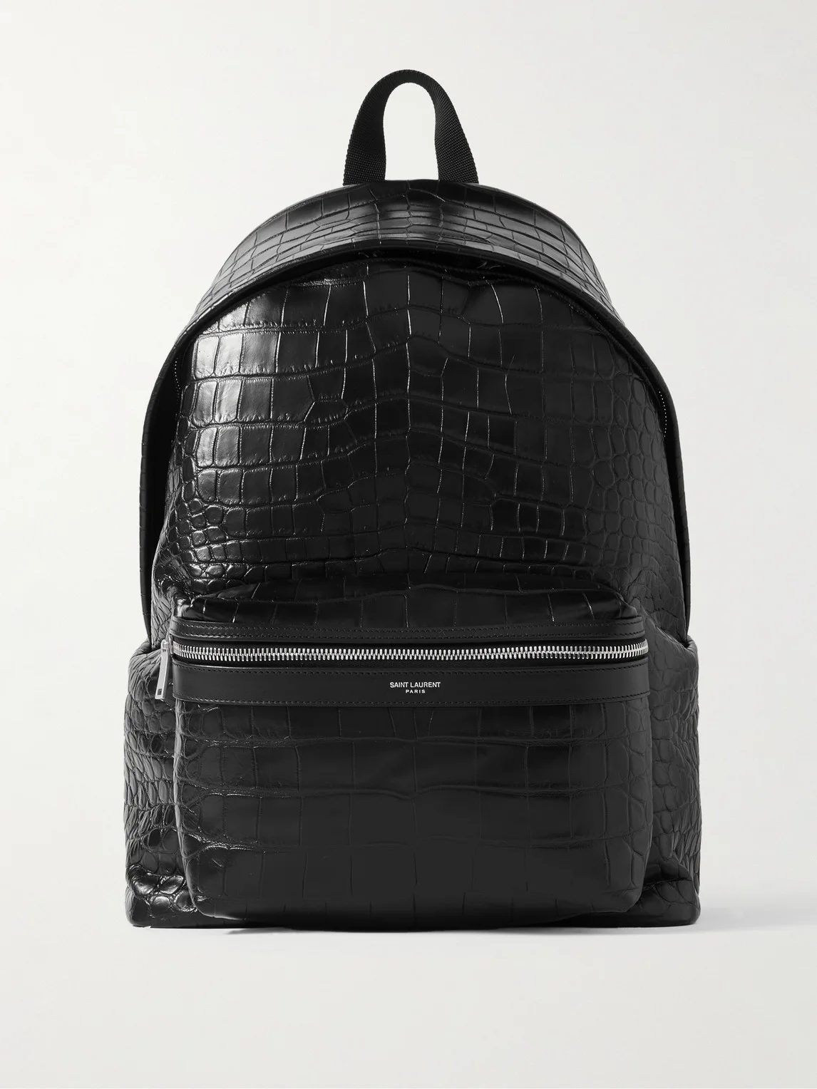 City Croc-Effect Glossed-Leather Backpack - 1