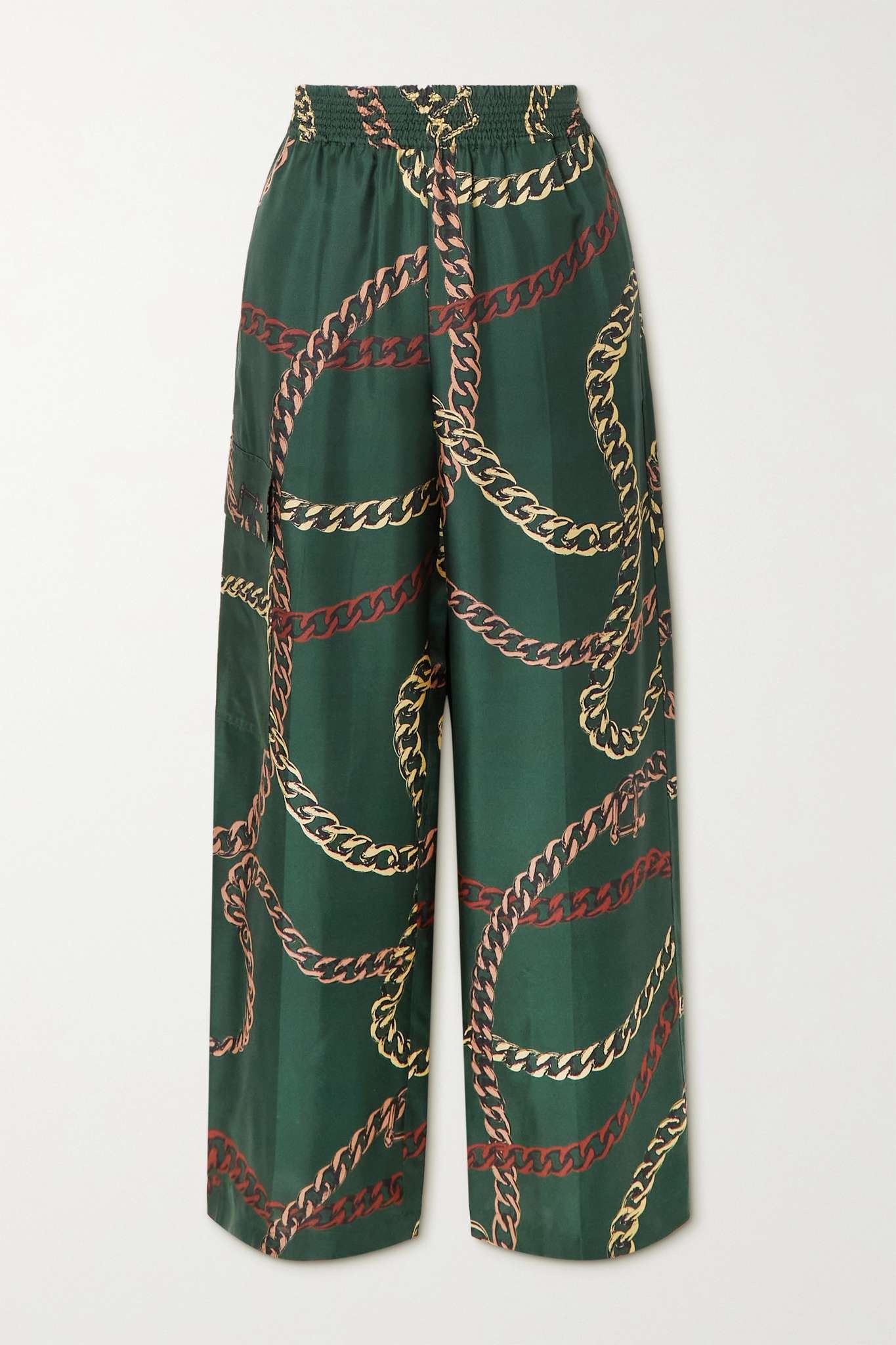 Printed silk-twill pants - 1