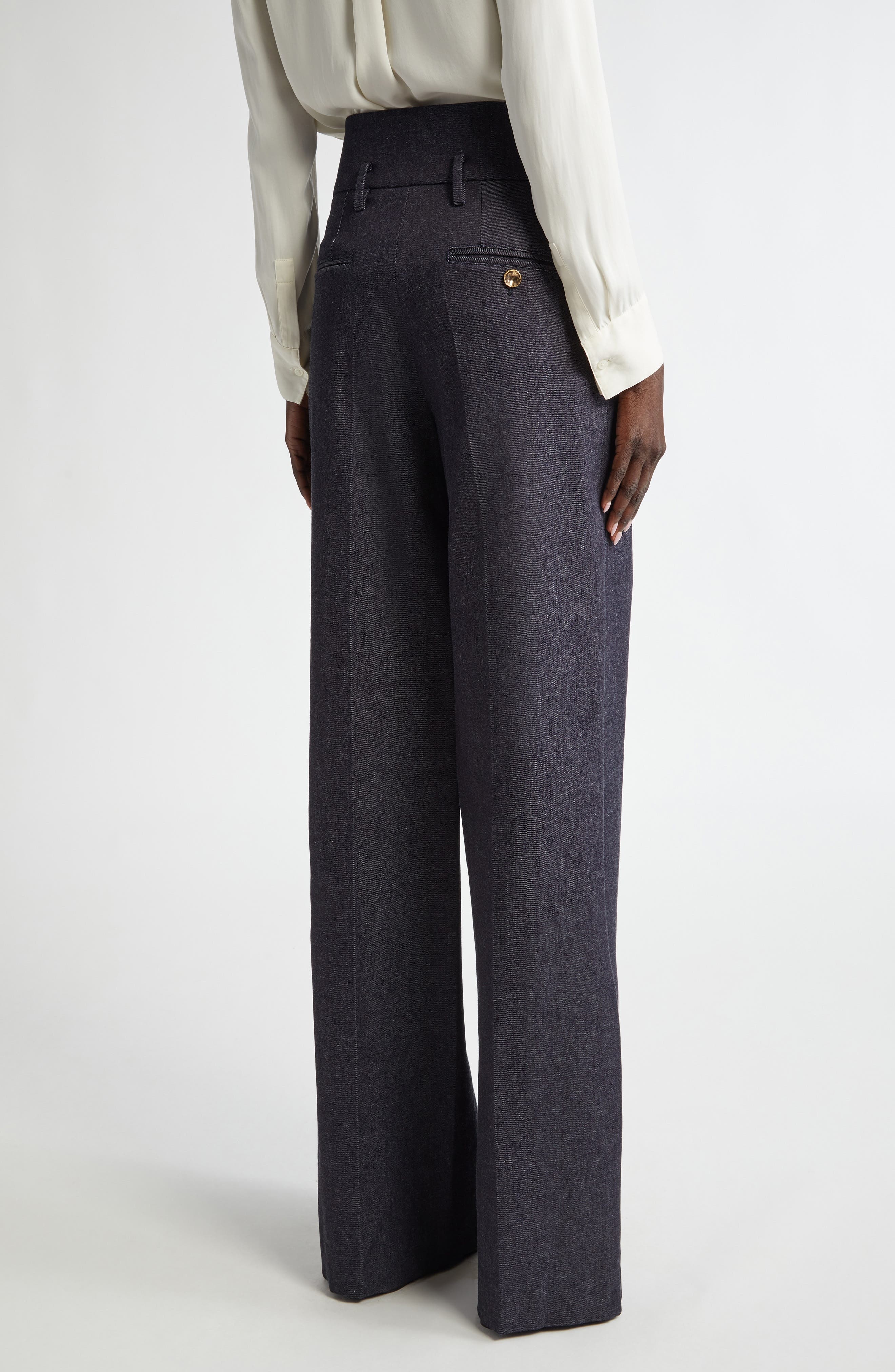 Rudy Wide Leg Stretch Wool Pants - 3